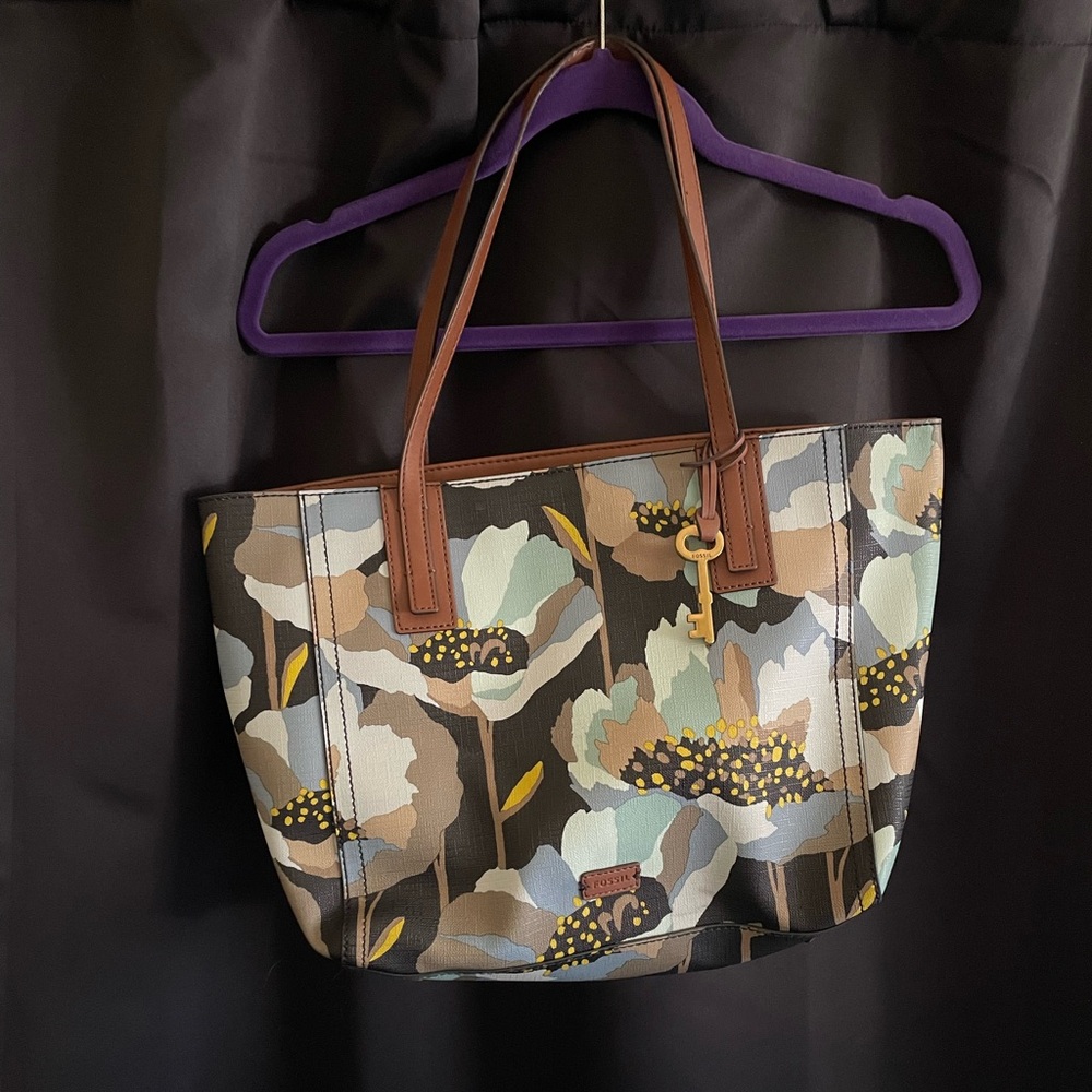 Fossil Rachel Floral Vibrant Coated Canvas Shoulder Bag